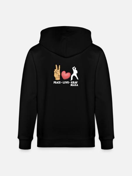 Krav Maga Peace Love Hobby - Stanley/Stella CULTIVATOR Unisex Organic Hooded Jacket - black