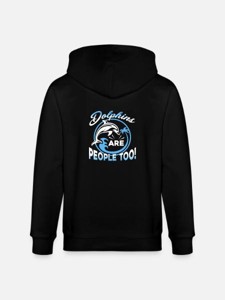 Dolphins Are People Too - Stanley/Stella CULTIVATOR Unisex Organic Hooded Jacket - black
