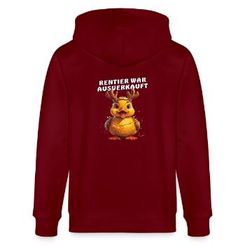 DUCK REINDEER A ÉTÉ VENDU - Veste à capuche bio CULTIVATOR Stanley/Stella Unisexe - bordeaux - Dos - Anna (173cm)