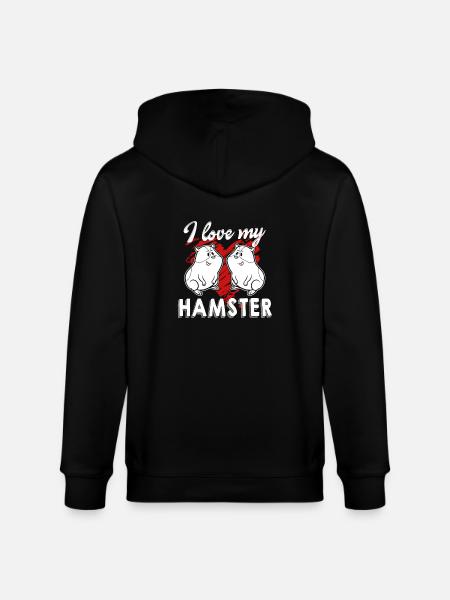 I Love My Hamster - Stanley/Stella CULTIVATOR Unisex Organic Hooded Jacket - black