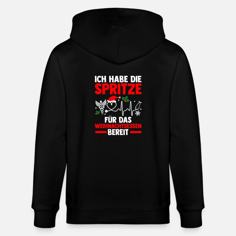 Weihnachtsmann Weihnachten Krankenschwester - Stanley/Stella Unisex Bio-Kapuzenjacke CULTIVATOR  - Schwarz