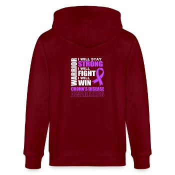 Crohn's disease - Stanley/Stella CULTIVATOR  Unisex Organic Hooded Jacket - burgundy - Back - Anna (173cm)