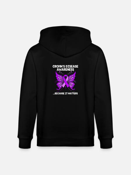 Crohn's disease - Stanley/Stella CULTIVATOR Unisex Organic Hooded Jacket - black