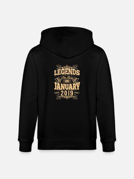 January 2019 Birthday Legend - Stanley/Stella CULTIVATOR Unisex Organic Hooded Jacket - black