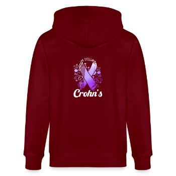 Crohn's disease - Stanley/Stella CULTIVATOR  Unisex Organic Hooded Jacket - burgundy - Back - Anna (173cm)