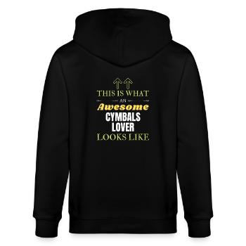 So sieht ein großartiger Cymbals Liebhaber aus - Stanley/Stella Unisex Bio-Kapuzenjacke CULTIVATOR  - Schwarz - Hinten - Anna (173cm)