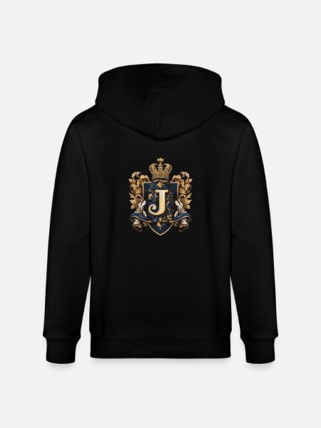 J Letter Logo Crown - Stanley/Stella CULTIVATOR Unisex Organic Hooded Jacket - black