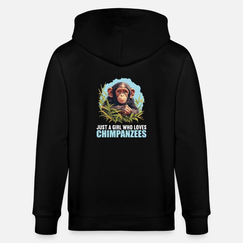 Chimpanzé Schimpansen Schimpanse - Veste à capuche bio CULTIVATOR Stanley/Stella Unisexe - noir