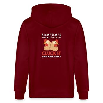 Poulet Volaille - Veste à capuche bio CULTIVATOR Stanley/Stella Unisexe - bordeaux - Dos - Anna (173cm)