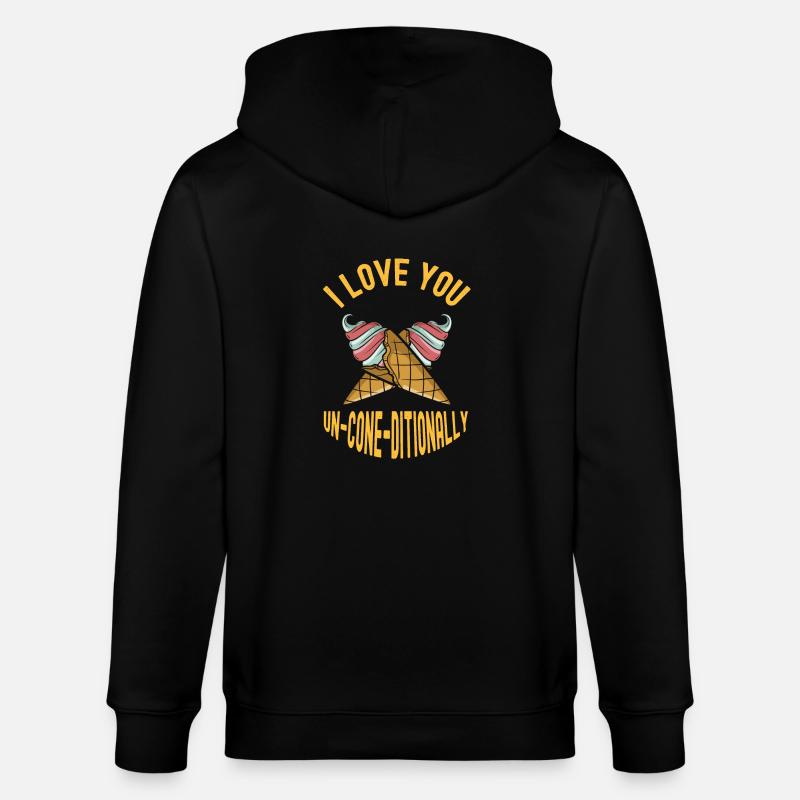 Love You Crème non sucrée - Veste à capuche bio CULTIVATOR Stanley/Stella Unisexe - noir