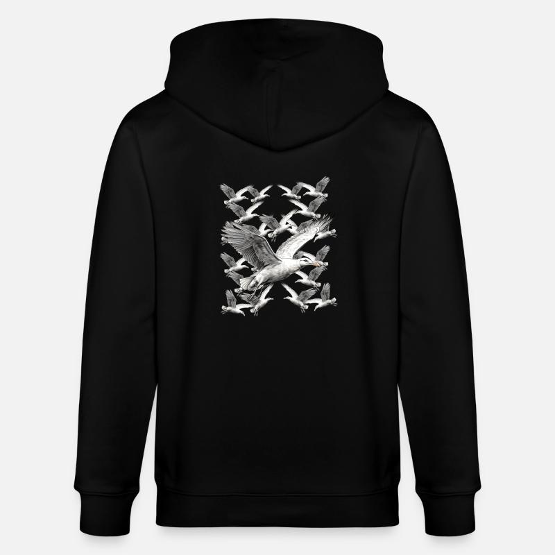 Möwe Möwen maritim - Stanley/Stella Unisex Bio-Kapuzenjacke CULTIVATOR  - Schwarz