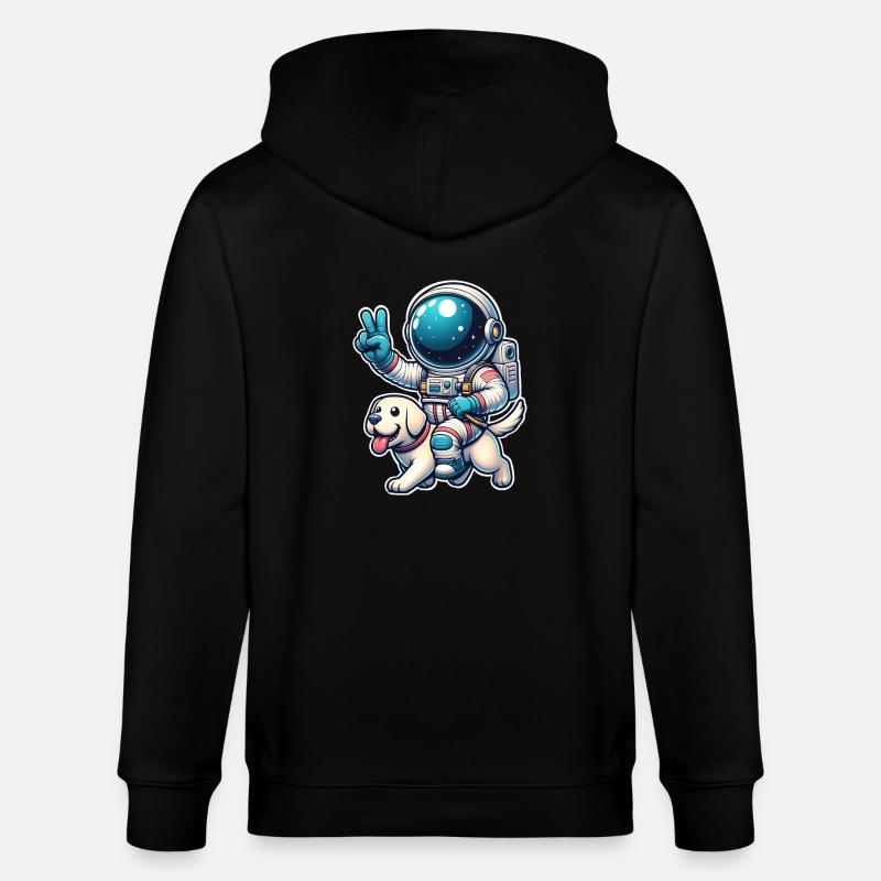 Chien astronaute - Veste à capuche bio CULTIVATOR Stanley/Stella Unisexe - noir