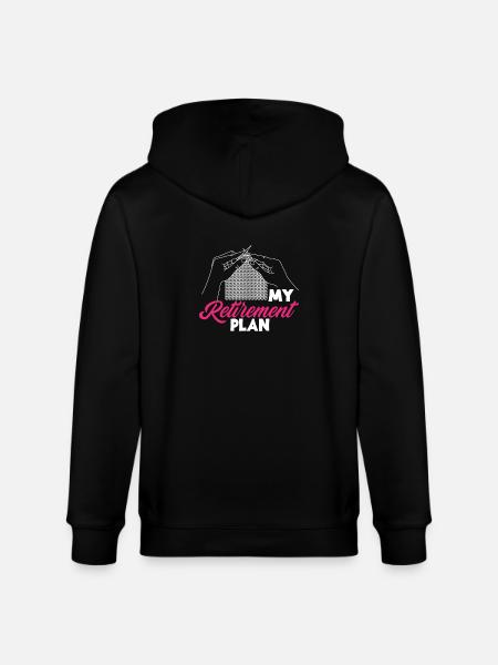 Knitting My Retirement Plan - Stanley/Stella CULTIVATOR Unisex Organic Hooded Jacket - black