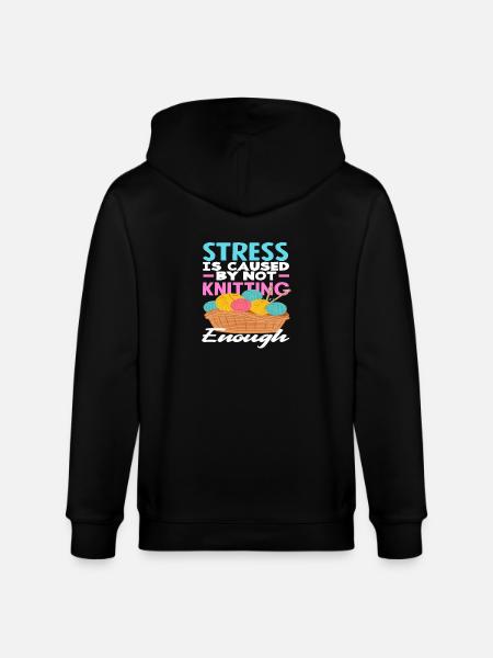 Stress arises without knitting - Stanley/Stella CULTIVATOR Unisex Organic Hooded Jacket - black