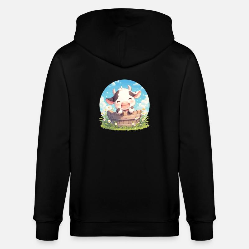 Vaches Vache - Veste à capuche bio CULTIVATOR Stanley/Stella Unisexe - noir