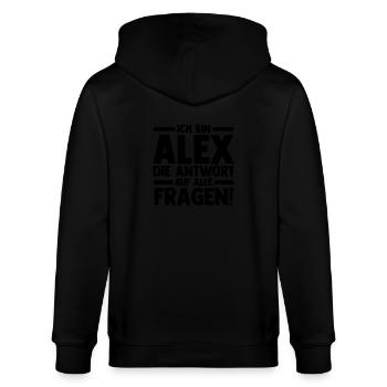 Alexander Alexandra Alexa Alex - Stanley/Stella Unisex Bio-Kapuzenjacke CULTIVATOR  - Schwarz - Hinten - Anna (173cm)
