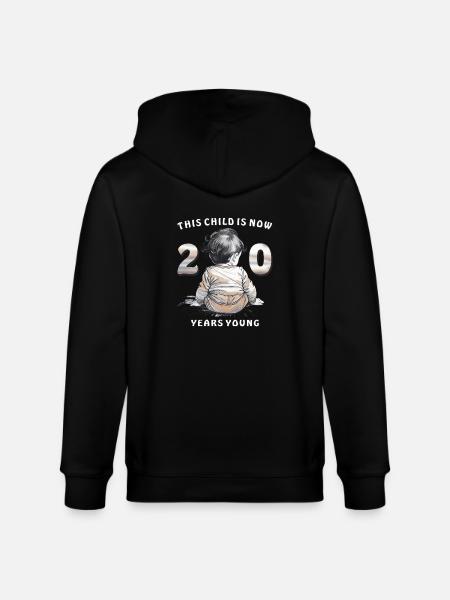 Child 20th Birthday - Stanley/Stella CULTIVATOR  Unisex Organic Hooded Jacket - black