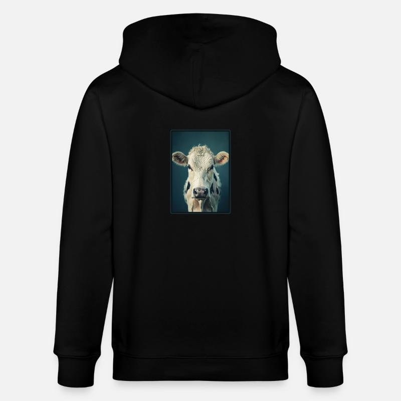 Vaches Vache - Veste à capuche bio CULTIVATOR Stanley/Stella Unisexe - noir