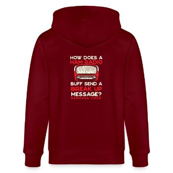 Funk Reue Code Amateurfunk - Stanley/Stella Unisex Bio-Kapuzenjacke CULTIVATOR  - Burgunderrot - Hinten - Anna (173cm)