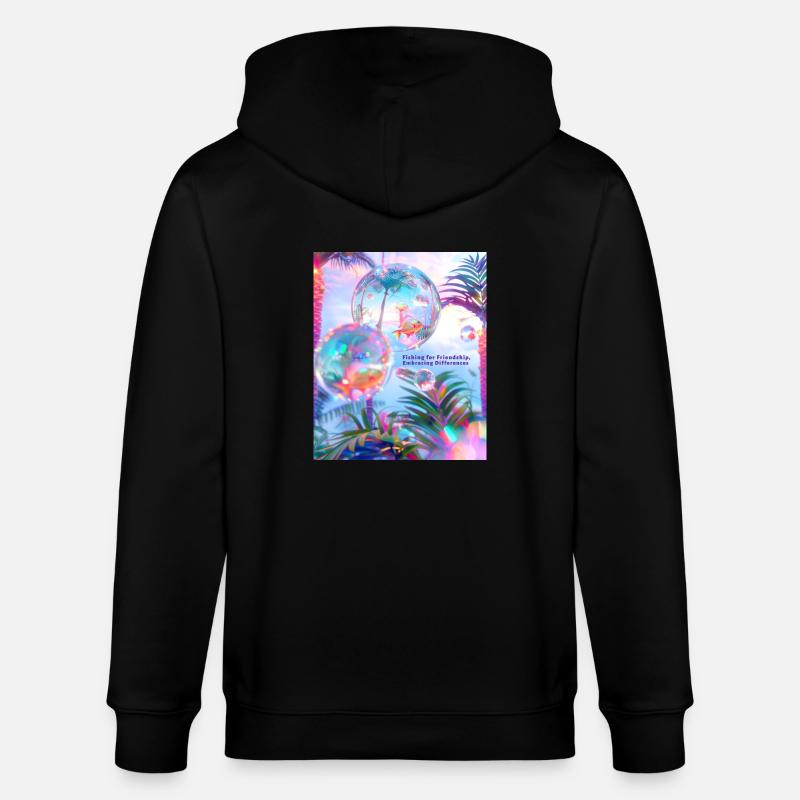 Pêcher l’amitié Accepter les différences - Veste à capuche bio CULTIVATOR Stanley/Stella Unisexe - noir