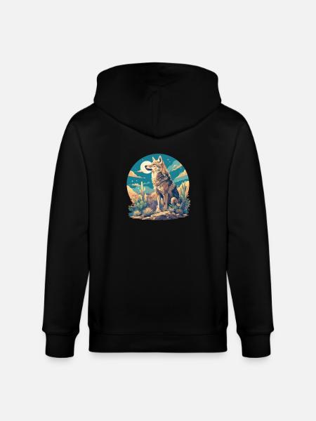 Coyotes Coyote - Stanley/Stella CULTIVATOR  Unisex Organic Hooded Jacket - black