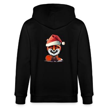 Weihnachtsmann Nikolaus Fuchs spaßig lustig - Stanley/Stella Unisex Bio-Kapuzenjacke CULTIVATOR  - Schwarz - Hinten - Anna (173cm)