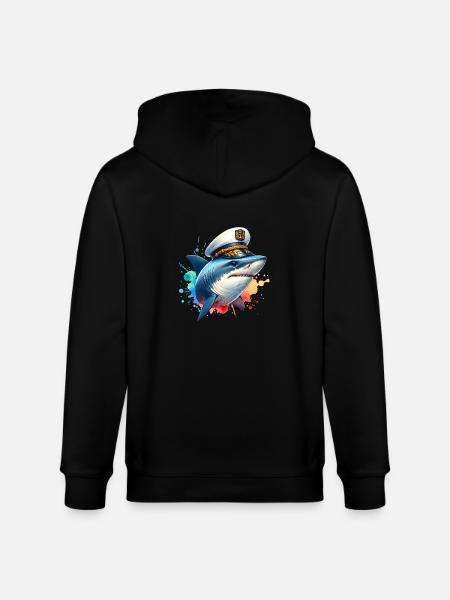 Shark Captain - Stanley/Stella CULTIVATOR Unisex Organic Hooded Jacket - black