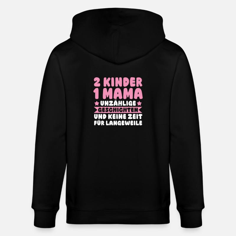 Mama Von 2 Kindern - Stanley/Stella Unisex Bio-Kapuzenjacke CULTIVATOR - Schwarz