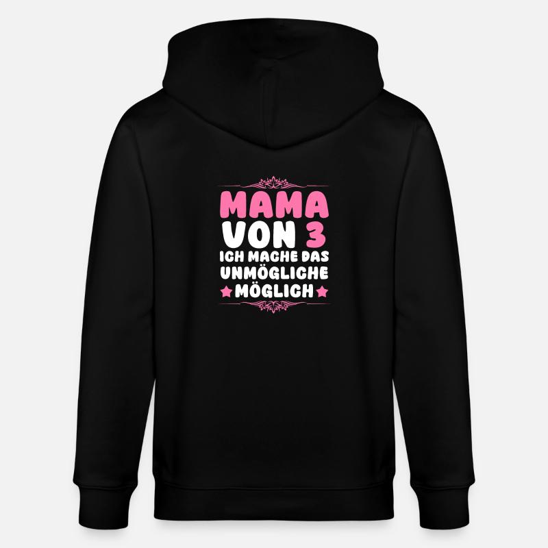 Maman de 3 enfants - Veste à capuche bio CULTIVATOR Stanley/Stella Unisexe - noir
