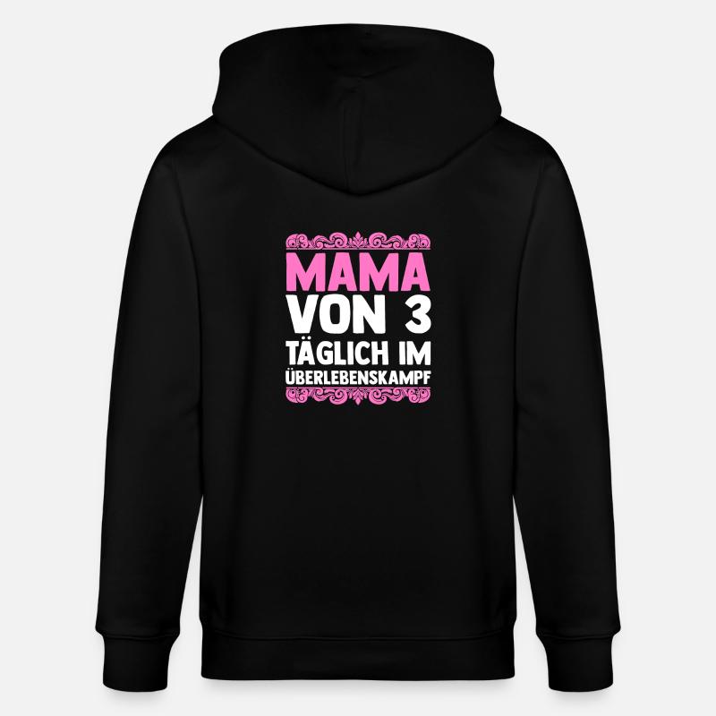 Maman de 3 enfants - Veste à capuche bio CULTIVATOR Stanley/Stella Unisexe - noir