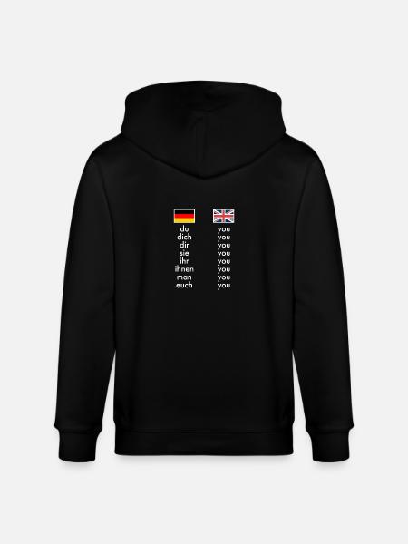 Engelsk Tysk Grammatik Læring Sjove lærere - Stanley/Stella økologisk unisex-hættejakke CULTIVATOR  - sort