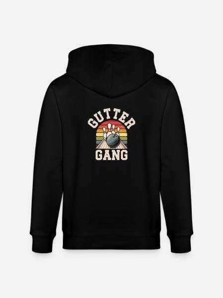 Gutter Gang Bowling Bowler - Stanley/Stella CULTIVATOR  Unisex Organic Hooded Jacket - black