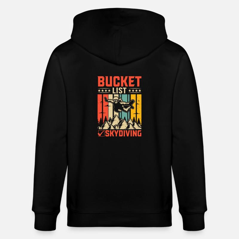 Skydiving Skydive Skydiver - Stanley/Stella CULTIVATOR  Unisex Organic Hooded Jacket - black