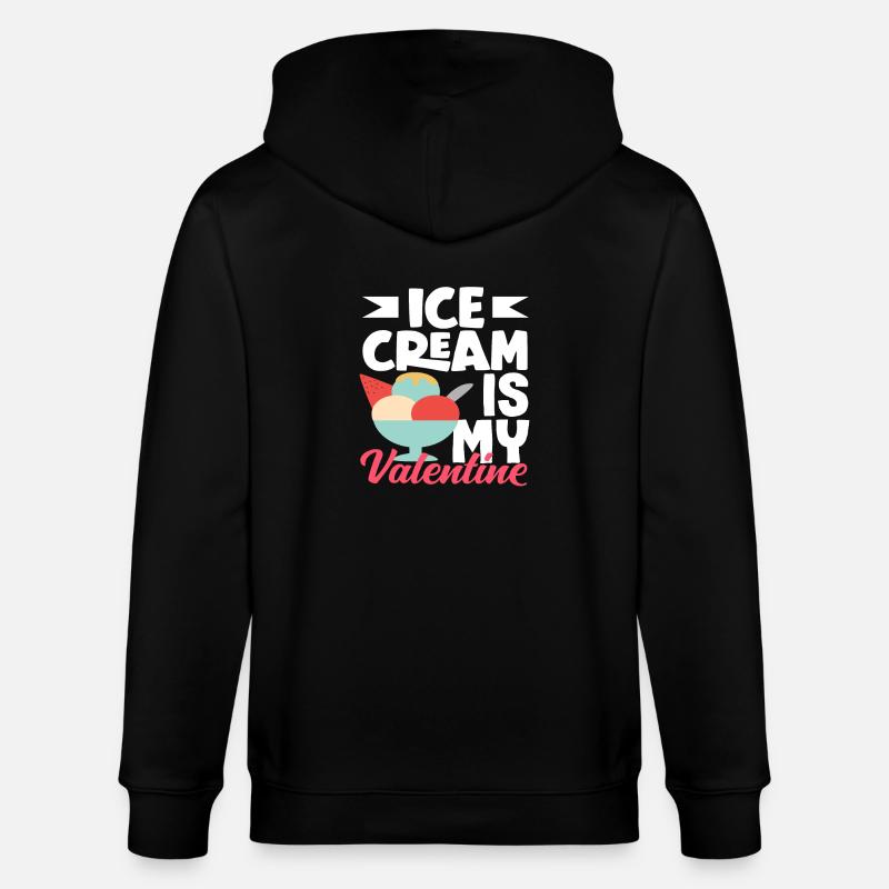 Amateur de glaces ma Saint-Valentin - Veste à capuche bio CULTIVATOR Stanley/Stella Unisexe - noir