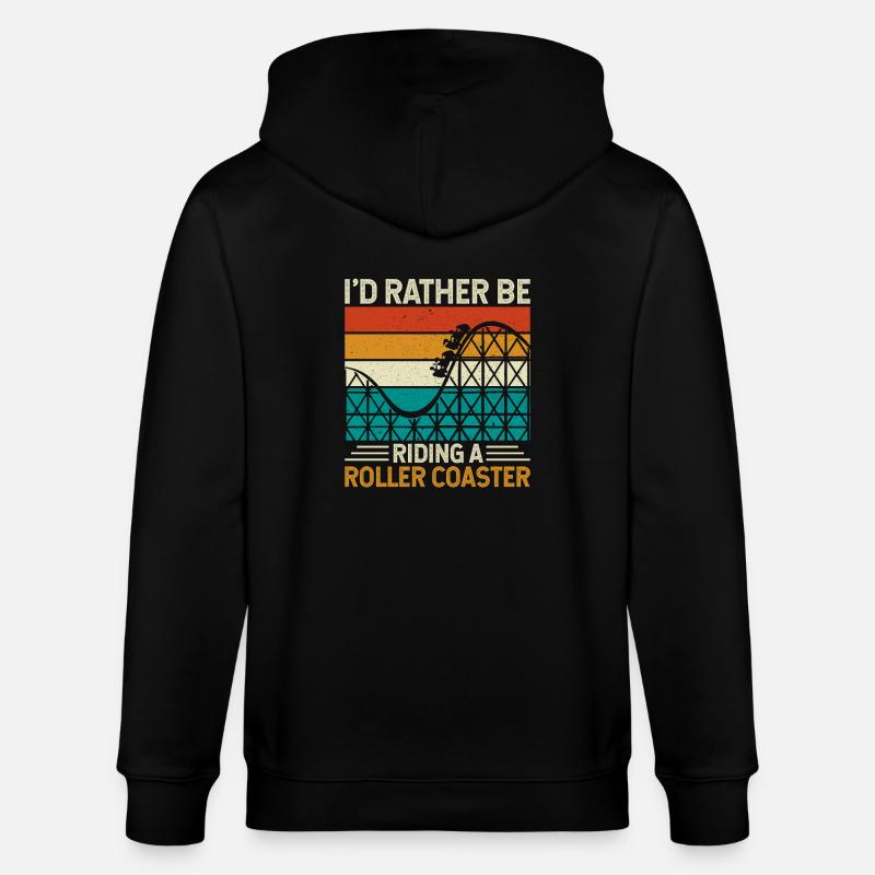 Roller Coaster Theme Park - Stanley/Stella CULTIVATOR  Unisex Organic Hooded Jacket - black