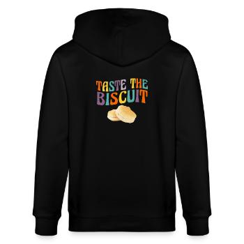 Taste The Biscuit Taste The Goodness - Stanley/Stella CULTIVATOR  Unisex Organic Hooded Jacket - black - Back - Anna (173cm)
