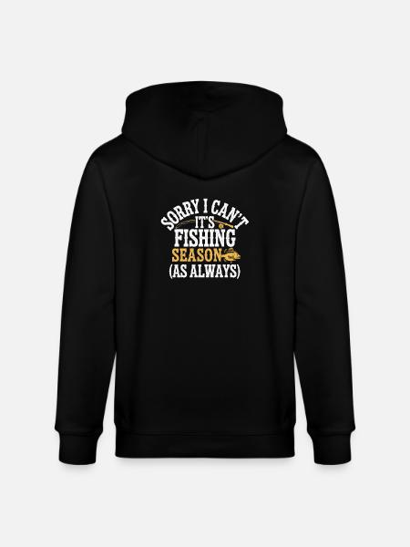 Angler Funny Saying Fishing - Stanley/Stella CULTIVATOR Unisex Organic Hooded Jacket - black
