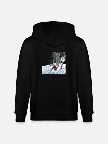 Nachtskifahren Night Skiing - Stanley/Stella CULTIVATOR Unisex Organic Hooded Jacket - black