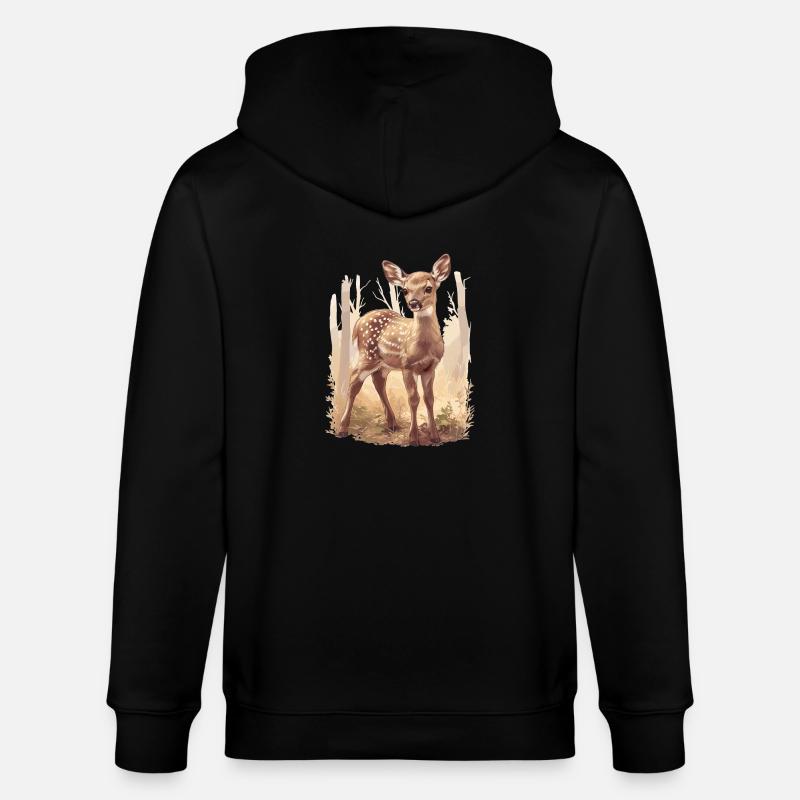 Hirsche Hirsch - Stanley/Stella Unisex Bio-Kapuzenjacke CULTIVATOR  - Schwarz