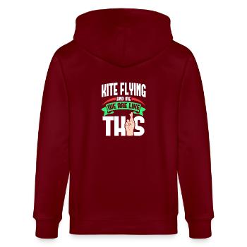 Kite Flying Me sind wie - Stanley/Stella Unisex Bio-Kapuzenjacke CULTIVATOR  - Burgunderrot - Hinten - Anna (173cm)