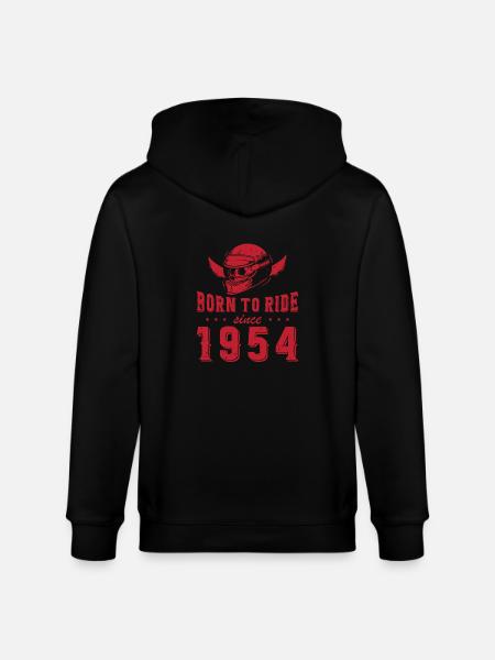 Born To Ride Since 1954 Biker Gift - Stanley/Stella CULTIVATOR  Unisex Organic Hooded Jacket - black