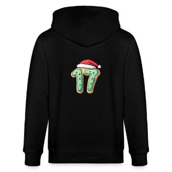 17 Number Christmas Cookie - Stanley/Stella CULTIVATOR  Unisex Organic Hooded Jacket - black - Back - Anna (173cm)