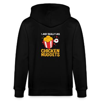 Chicken Nuggets - Stanley/Stella Unisex Bio-Kapuzenjacke CULTIVATOR  - Schwarz - Hinten - Anna (173cm)