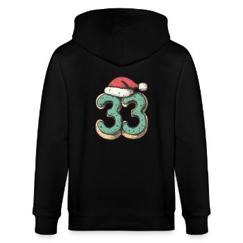 Biscuit de Noël à 33 chiffres - Veste à capuche bio CULTIVATOR Stanley/Stella Unisexe - noir - Dos - Anna (173cm)