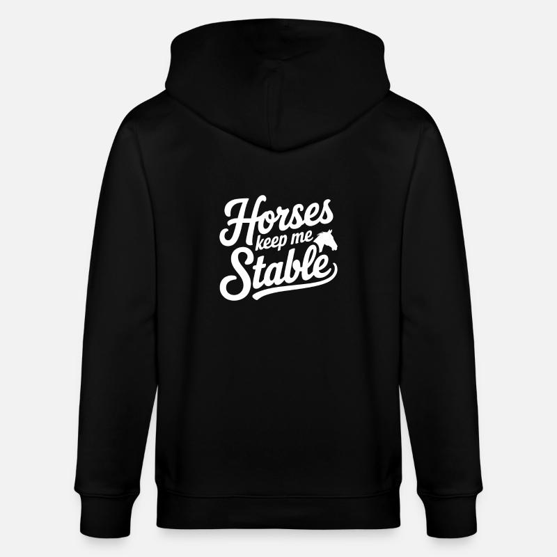 Pferde Halten Mich Stabil Reiten - Stanley/Stella Unisex Bio-Kapuzenjacke CULTIVATOR  - Schwarz