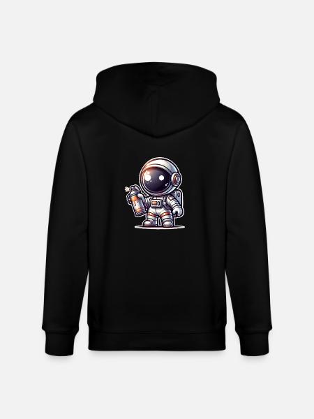 Graffiti Sprayer Astronaut - Stanley/Stella CULTIVATOR Unisex Organic Hooded Jacket - black