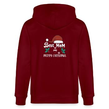 Best Mom ever merry christmas last minute Geschenk - Stanley/Stella Unisex Bio-Kapuzenjacke CULTIVATOR  - Burgunderrot - Hinten - Anna (173cm)