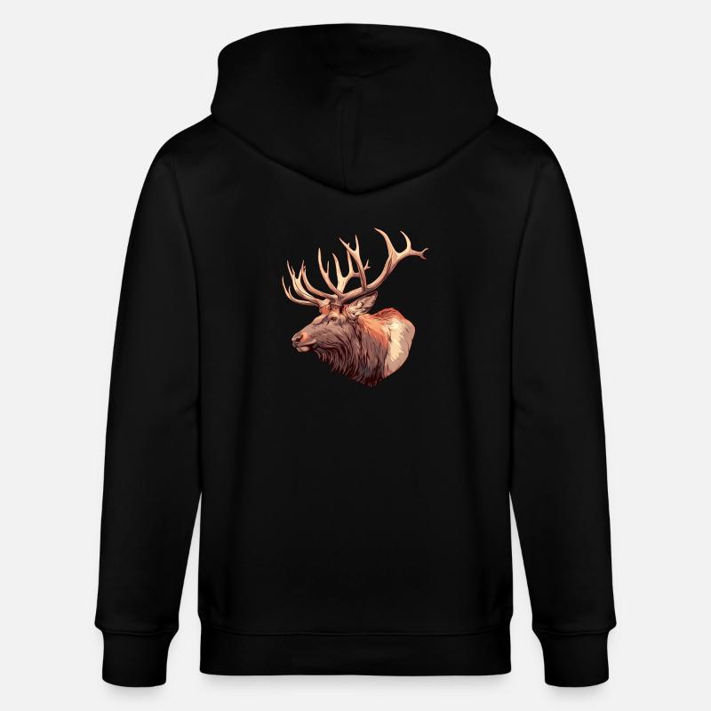 Elche Elch - Stanley/Stella Unisex Bio-Kapuzenjacke CULTIVATOR  - Schwarz