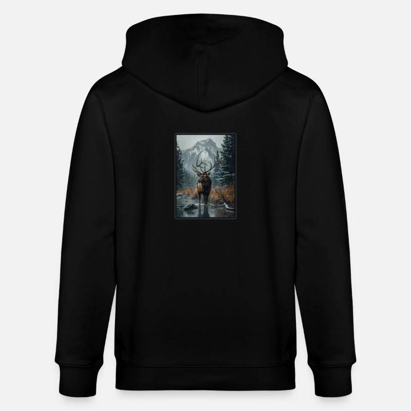 Elche Elch - Stanley/Stella Unisex Bio-Kapuzenjacke CULTIVATOR - Schwarz