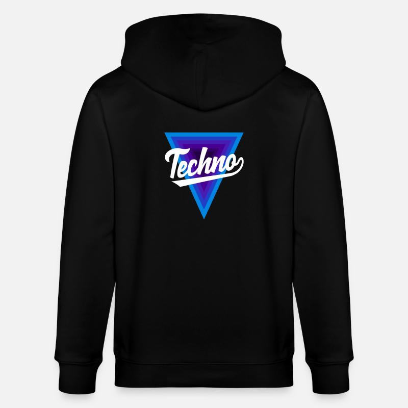 Techno Liebhaber Dreiecks-Design - Stanley/Stella Unisex Bio-Kapuzenjacke CULTIVATOR  - Schwarz